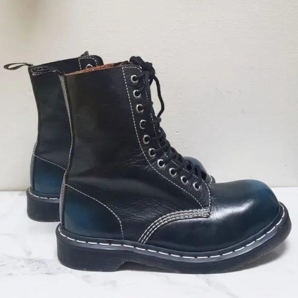 Dr. Martens 1919 Blue Rogue Steel-Toe 10 Eye Boots - Picture 5 of 13